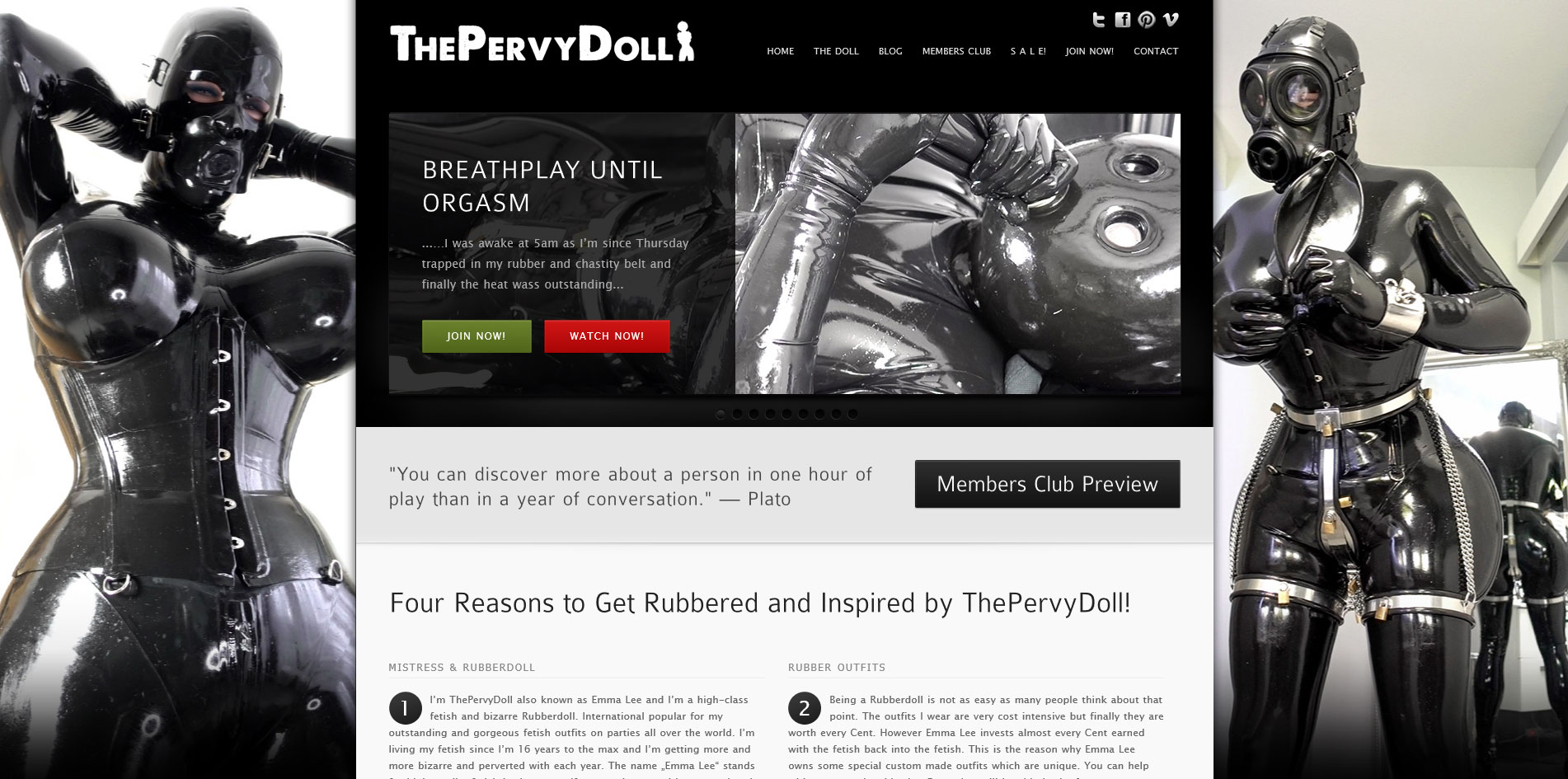 www.pervydoll.com Meine alte Webseite “www.pervydoll.com” – Only Rubberdoll Emma